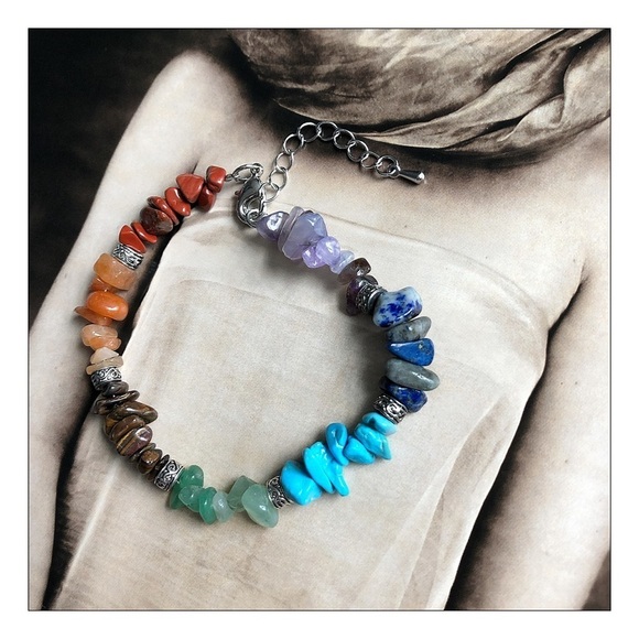 New Natural Gemstone Chakra Healing Bracelet - Picture 2 of 3